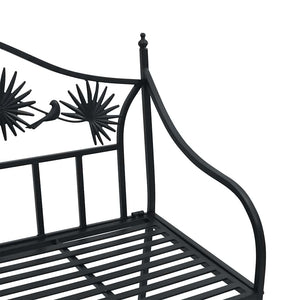 Panchina da giardino Nero 104 x 54 x 93cm Acciaio 42008115