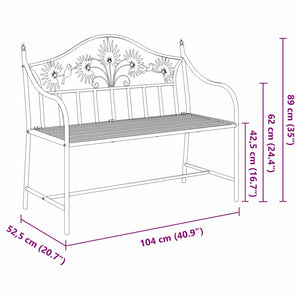 Panchina da giardino Nero 104 x 54 x 93cm Acciaio 42008115