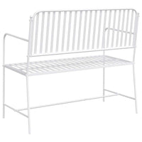 Panchina da giardino Bianco 104 x 54 x 93cm Acciaio 42008116