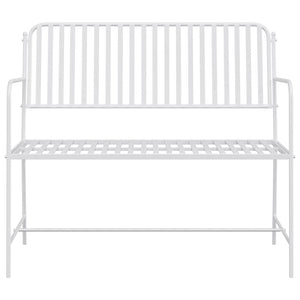 Panchina da giardino Bianco 104 x 54 x 93cm Acciaio 42008116