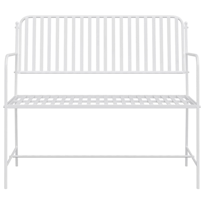 Panchina da giardino Bianco 104 x 54 x 93cm Acciaio 42008116
