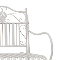 Panchina da giardino  bianca, 103,5 cm, in acciaio con design a listelli. 42008118