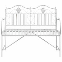 Panchina da giardino  bianca, 103,5 cm, in acciaio con design a listelli. 42008118