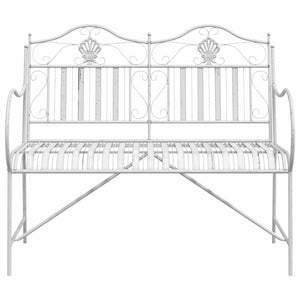 Panchina da giardino  bianca, 103,5 cm, in acciaio con design a listelli. 42008118