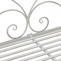Panchina da giardino con cuscino Bianco 104 x 54 x 93cm Acciaio 42008120