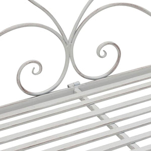 Panchina da giardino con cuscino Bianco 104 x 54 x 93cm Acciaio 42008120