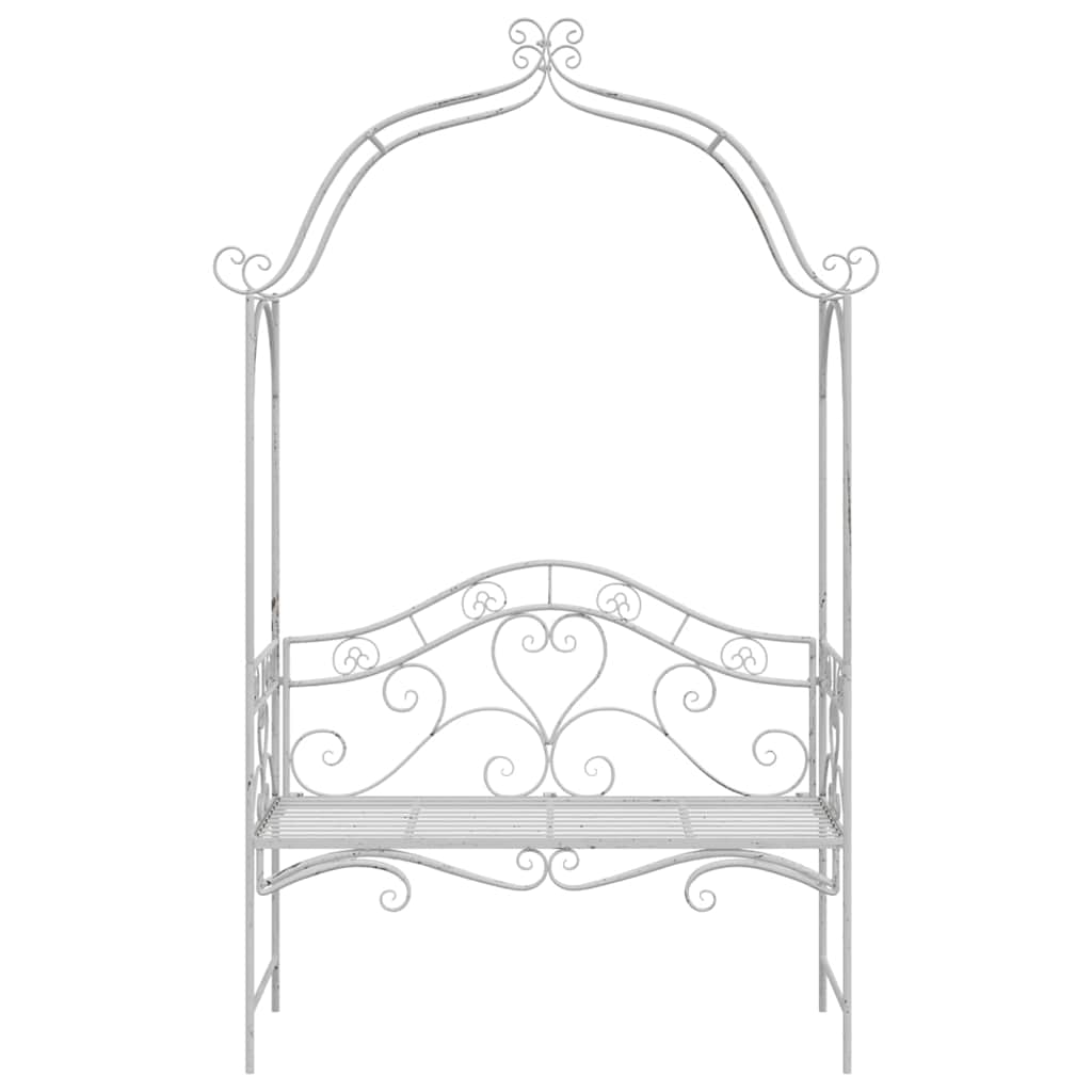 Panchina da giardino con cuscino Bianco 104 x 54 x 93cm Acciaio 42008120