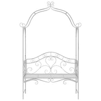 Panchina da giardino con cuscino Bianco 104 x 54 x 93cm Acciaio 42008120