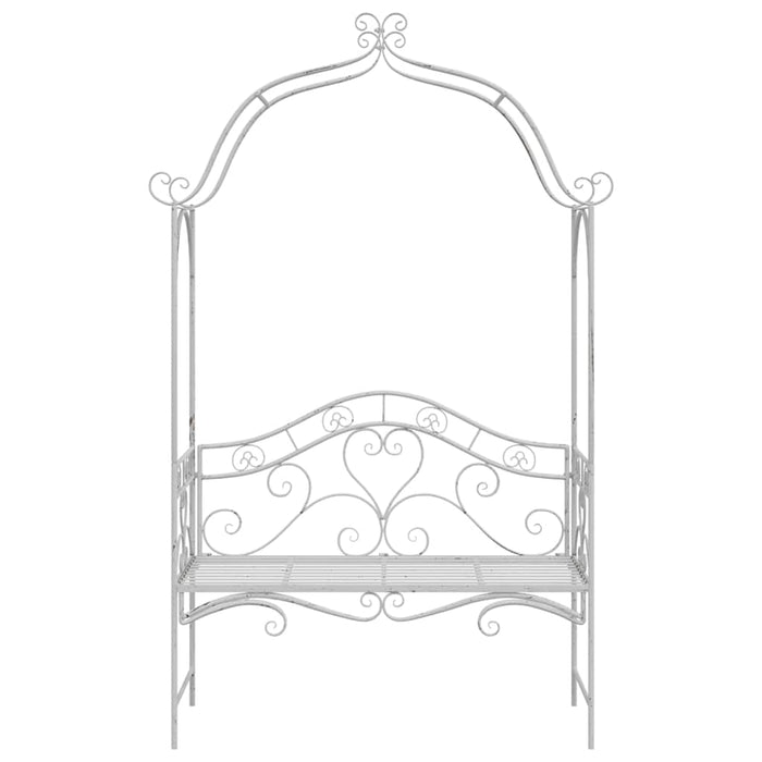 Panchina da giardino con cuscino Bianco 104 x 54 x 93cm Acciaio 42008120