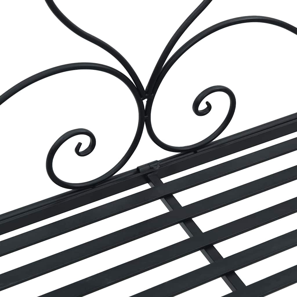 Panchina da giardino con cuscino Nero 104 x 54 x 93cm Acciaio 42008121