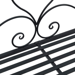 Panchina da giardino con cuscino Nero 104 x 54 x 93cm Acciaio 42008121