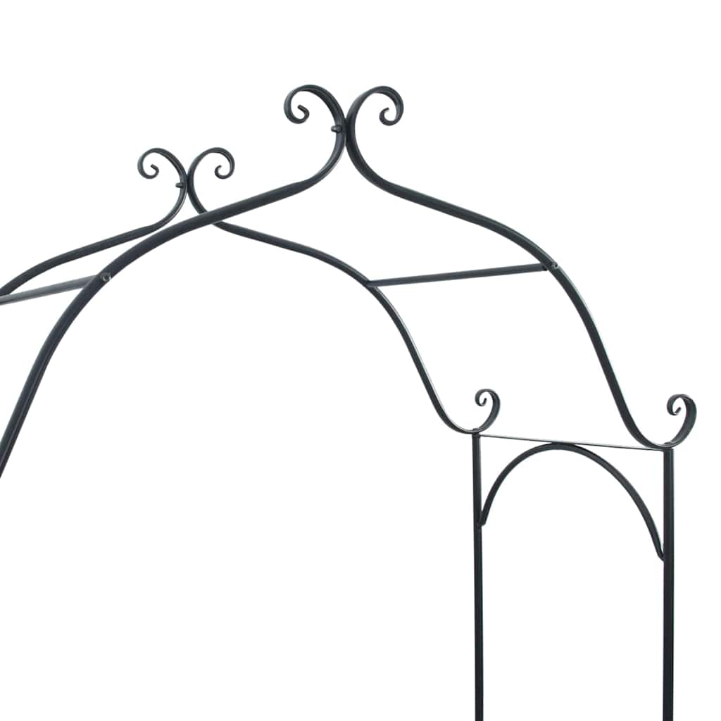 Panchina da giardino con cuscino Nero 104 x 54 x 93cm Acciaio 42008121