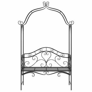 Panchina da giardino con cuscino Nero 104 x 54 x 93cm Acciaio 42008121