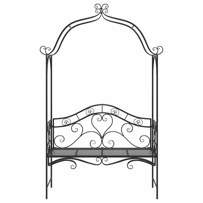 Panchina da giardino con cuscino Nero 104 x 54 x 93cm Acciaio 42008121