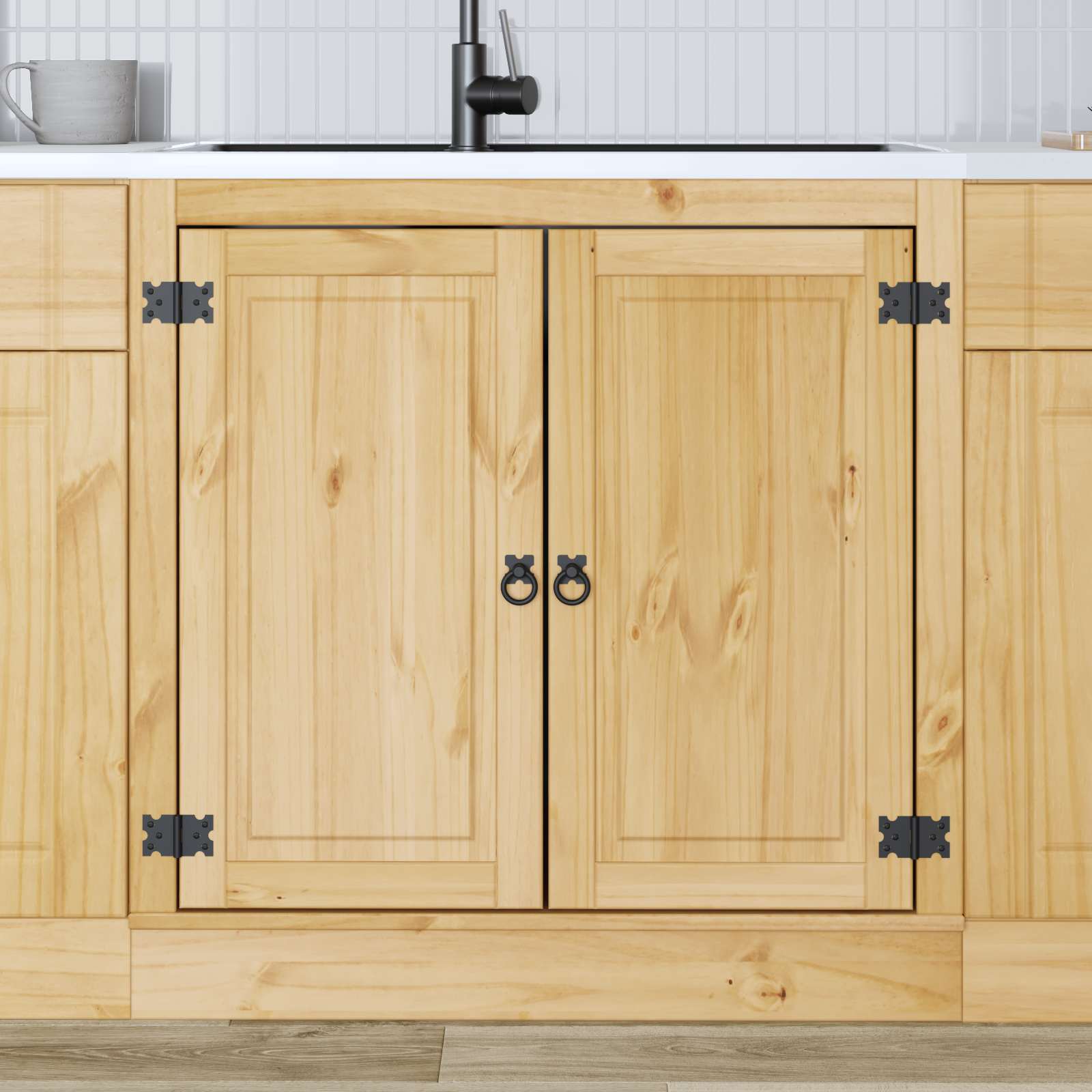 Armadietto con porta Miele 80 x 46 x 81,5 cm Pino massello 42007570