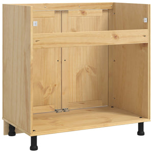 Armadietto con porta Miele 80 x 46 x 81,5 cm Pino massello 42007570