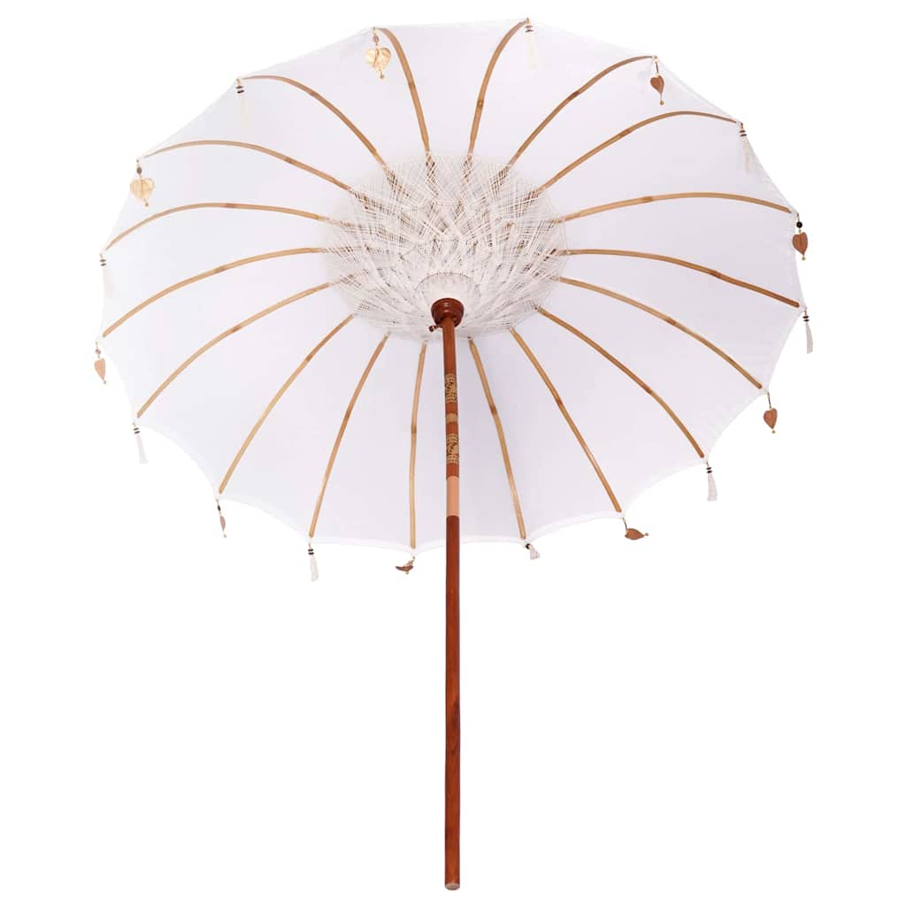 vidaXL Parasol Balinese Crema (210-220) x 260 cm