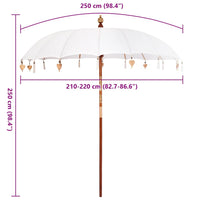 vidaXL Parasol Balinese Crema (210-220) x 260 cm
