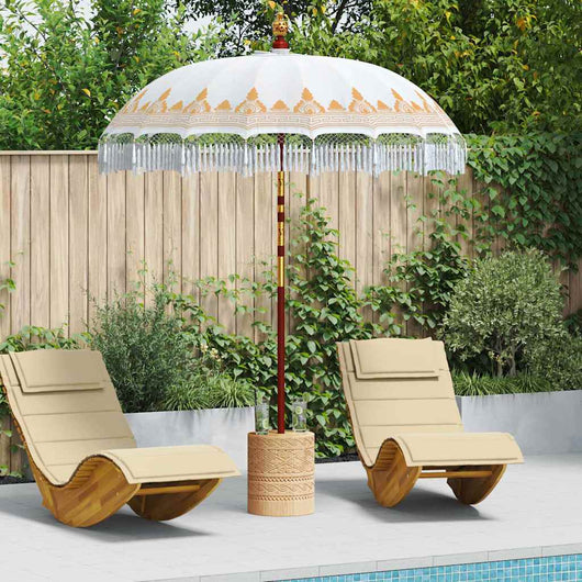 vidaXL Parasol Balinese Crema (180-190) x 260 cm