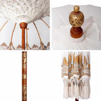 vidaXL Parasol Balinese Crema (210-220) x 260 cm