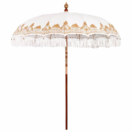 vidaXL Parasol Balinese Crema (210-220) x 260 cm