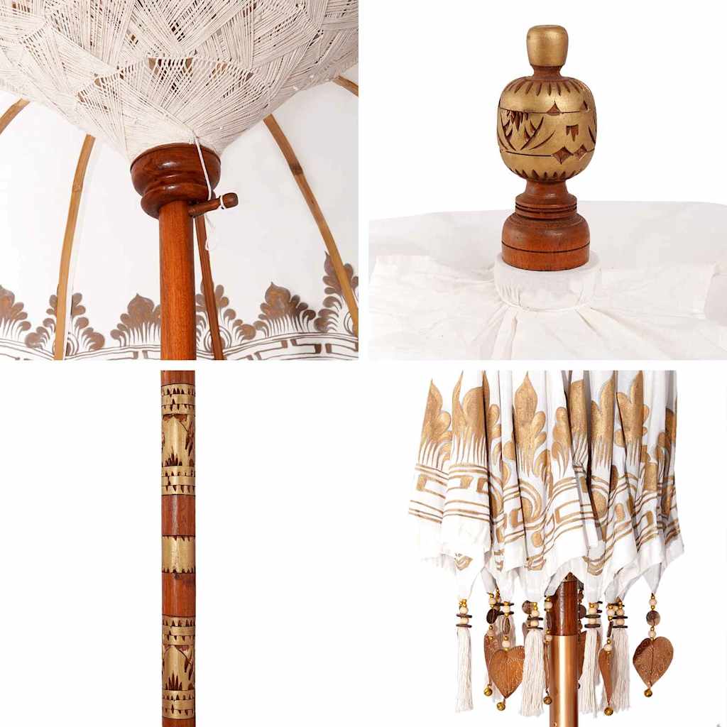 vidaXL Parasol Balinese Crema (180-190) x 260 cm