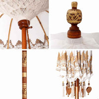 vidaXL Parasol Balinese Crema (210-220) x 260 cm