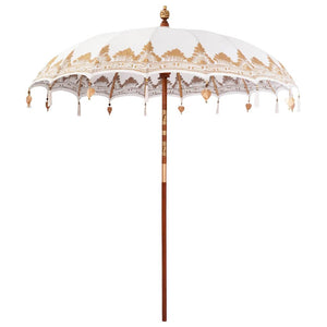 vidaXL Parasol Balinese Crema (210-220) x 260 cm