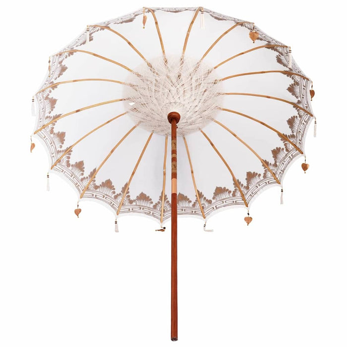 vidaXL Parasol Balinese Crema (210-220) x 260 cm