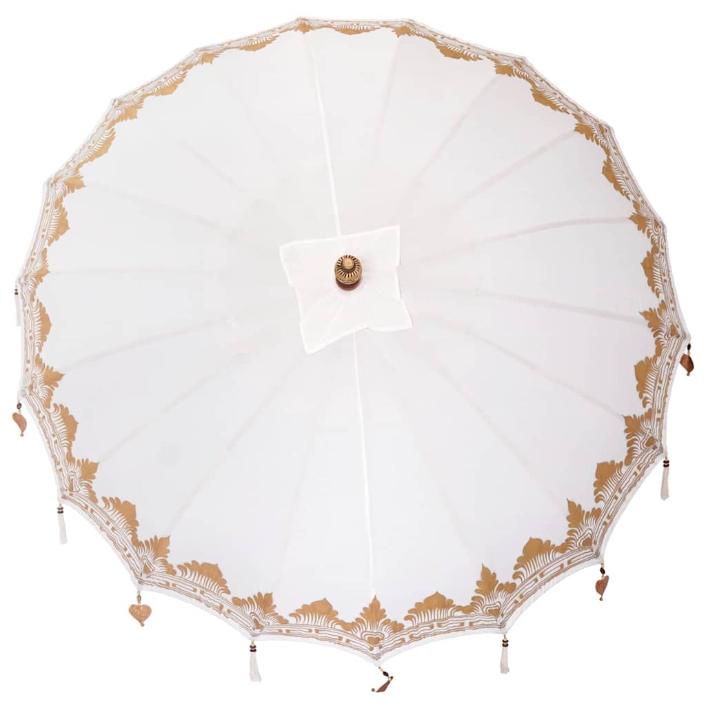 vidaXL Parasol Balinese Crema (210-220) x 260 cm