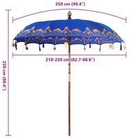 Parasol Balinese Blu (210-220) x 260 cm Cotone e legno massello 42006457