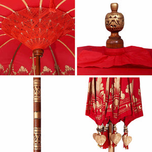 vidaXL Parasol Balinese Rosso (180-190) x 260 cm