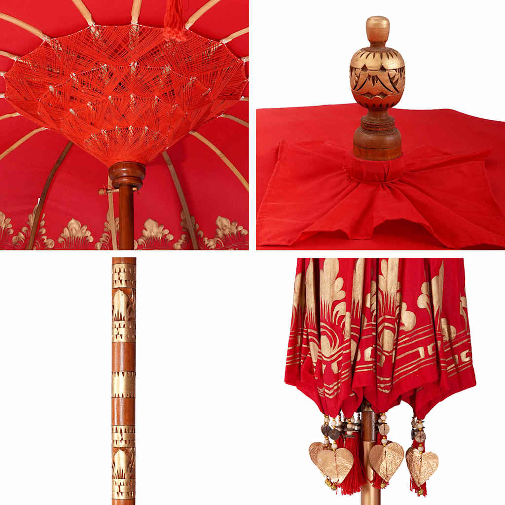 vidaXL Parasol Balinese Rosso (210-220) x 260 cm
