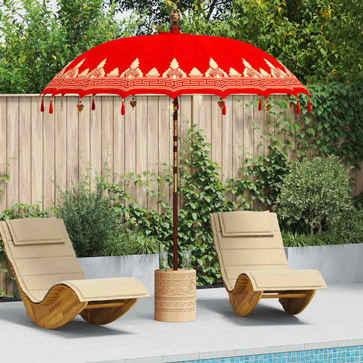 vidaXL Parasol Balinese Rosso (210-220) x 260 cm