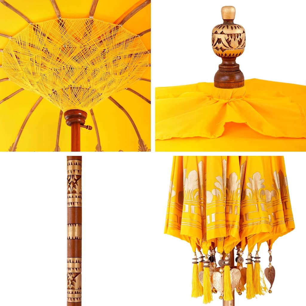 vidaXL Parasol Balinese Giallo (210-220) x 260 cm