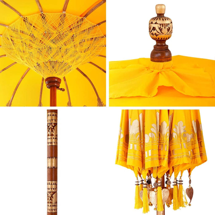 vidaXL Parasol Balinese Giallo (210-220) x 260 cm