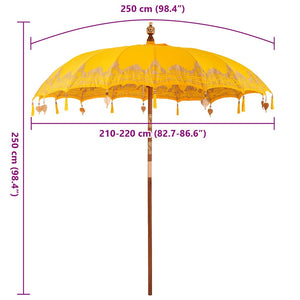 vidaXL Parasol Balinese Giallo (210-220) x 260 cm