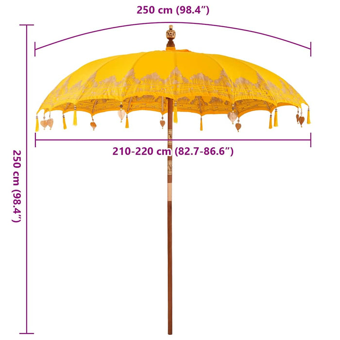 vidaXL Parasol Balinese Giallo (210-220) x 260 cm