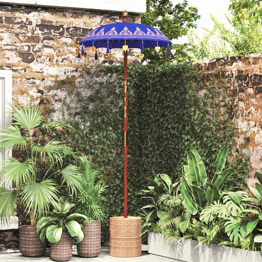Parasol Balinese Blu (90-100) x 260 cm Cotone e legno massello 42006465
