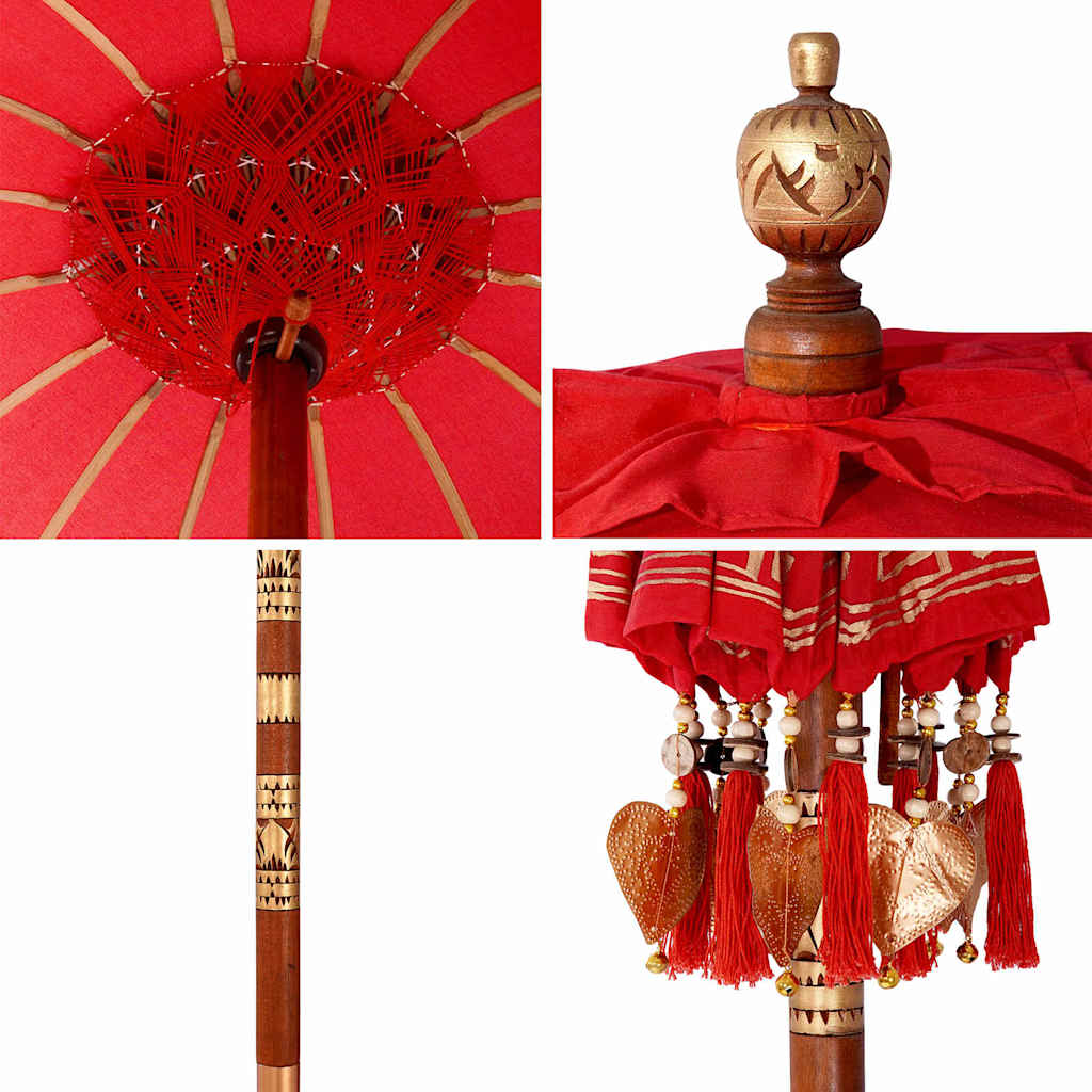 vidaXL Parasol Balinese Rosso (90-100) x 260 cm