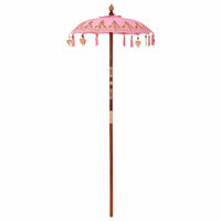 vidaXL Parasol Balinese Rosa (90-100) x 260 cm Cotone e legno massello