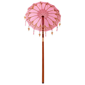 Parasol Balinese Rosa (90-100) x 260 cm Cotone e legno massello 42006468