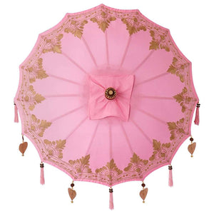 Parasol Balinese Rosa (90-100) x 260 cm Cotone e legno massello 42006468