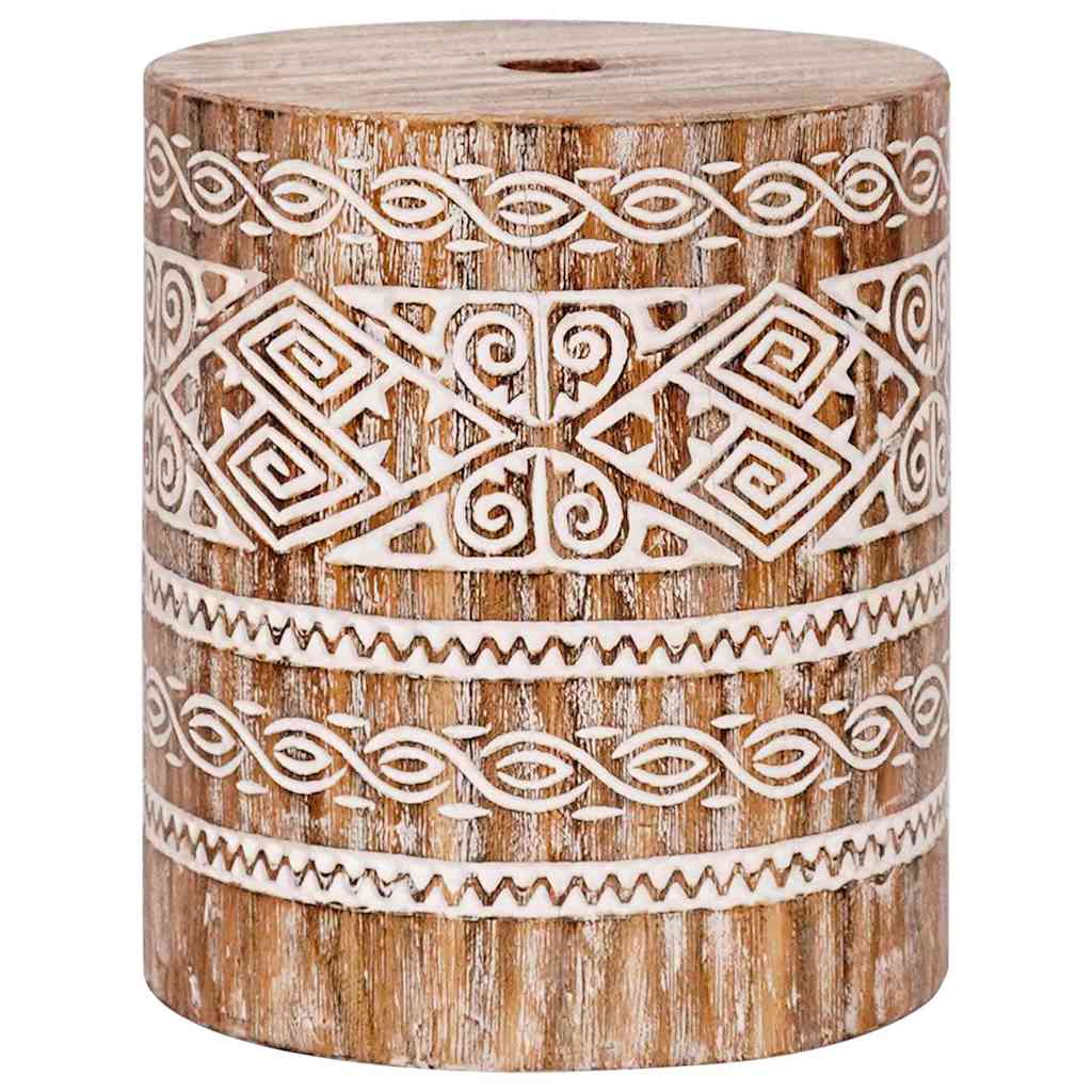 vidaXL Base per ombrellone bianco lavato Ø34 x 40 cm Legno massello