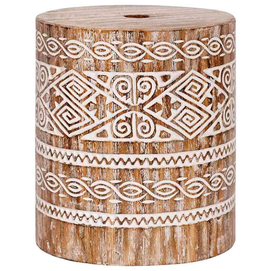 vidaXL Base per ombrellone bianco lavato Ø34 x 40 cm Legno massello