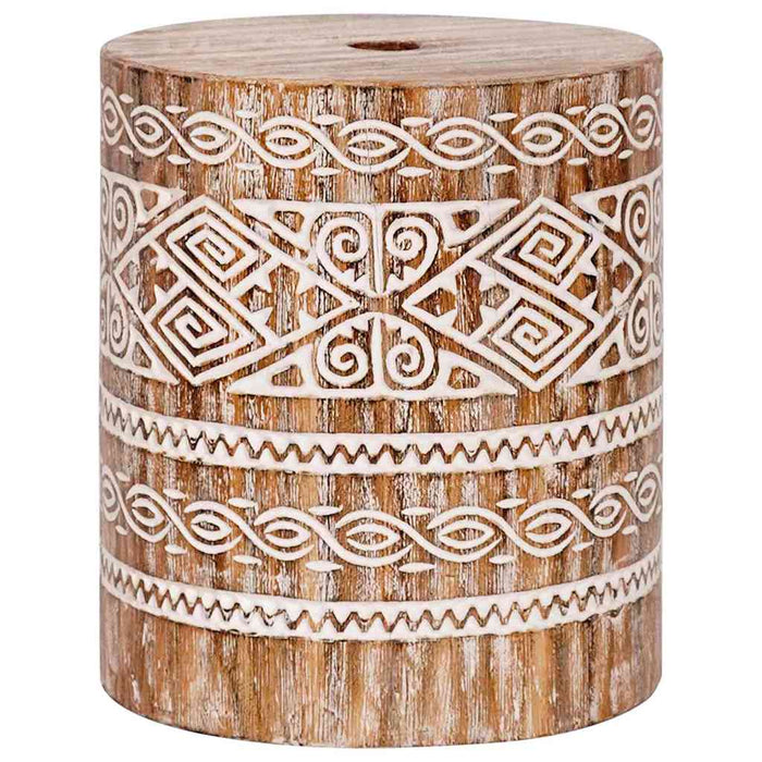 vidaXL Base per ombrellone bianco lavato Ø34 x 40 cm Legno massello