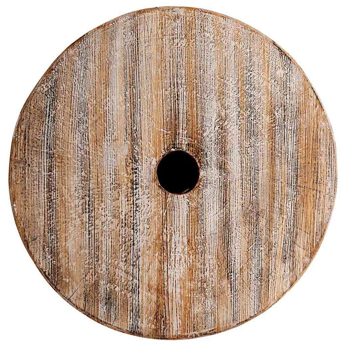 vidaXL Base per ombrellone bianco lavato Ø34 x 40 cm Legno massello