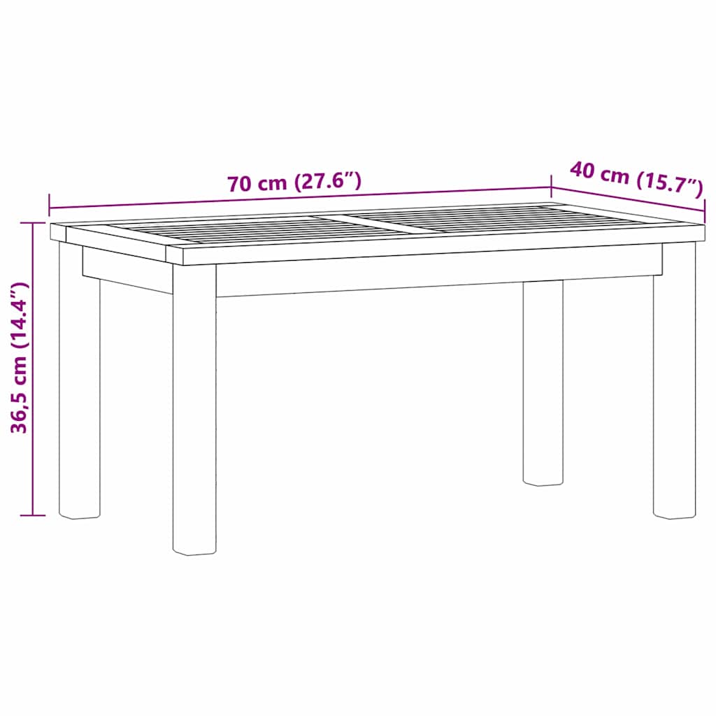 Tavolino da salotto Marrone 70 x 40 x 36 cm 42002302