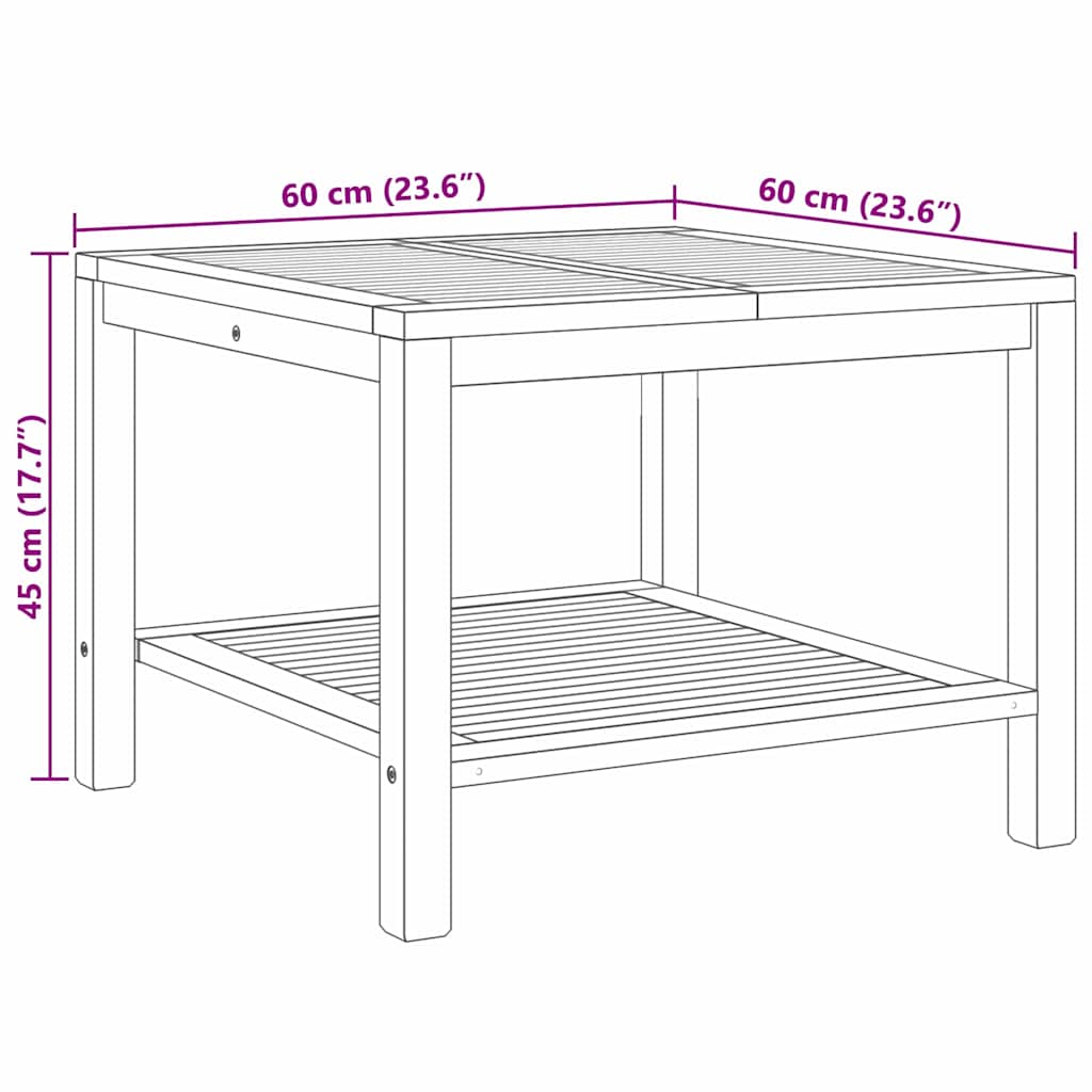 Tavolino da salotto Marrone 60 x 60 x 45 cm 42002306