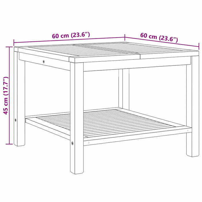 vidaXL Tavolino da salotto Marrone 60 x 60 x 45 cm